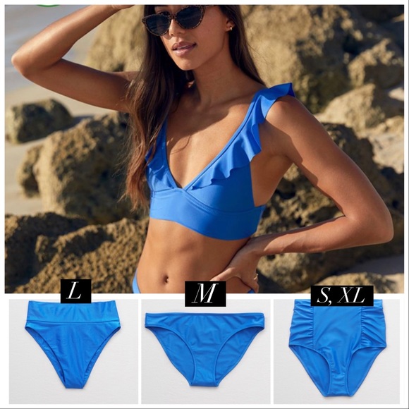 NWT aerie Bikini BOTTOMS brilliant & blue vibe -solid floral or striped S M L XL - Picture 4 of 16